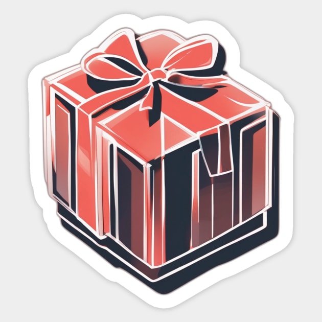 Vibrant Gift Box with Festive Bow Illustration No. 627 Sticker by cornelliusy